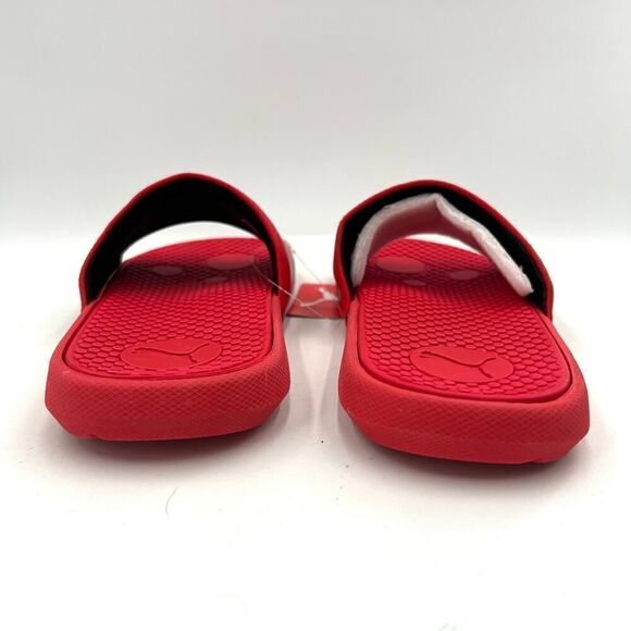 PUMA Unisex Cool Cat Slide Sandal High Risk Red Black White Size 4 - Picture 10 of 11